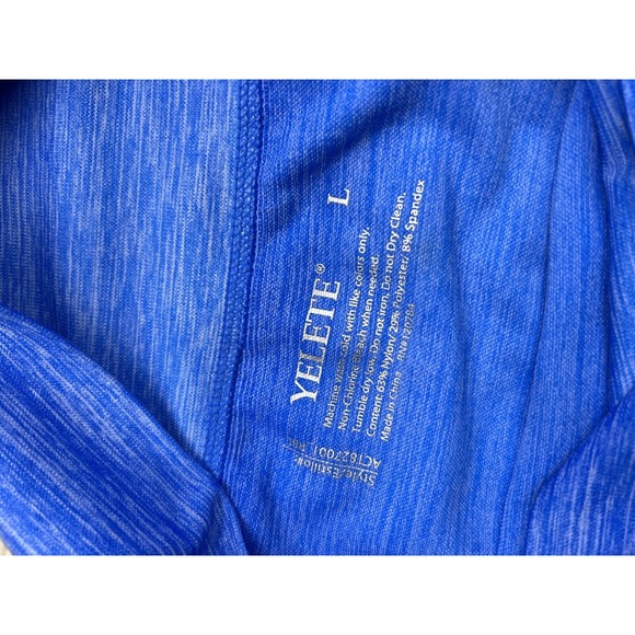 Yelete High Waist Ombre Blue Work Out Leggings Womens Size Large Seamless - Picture 6 of 9